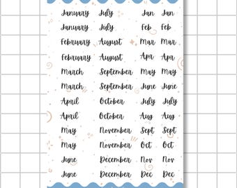 Monthly Title Stickers - Stickers for Bullet Journals, Planners