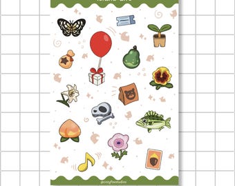 Island Life Sticker Sheet - Animal Crossing Inspired