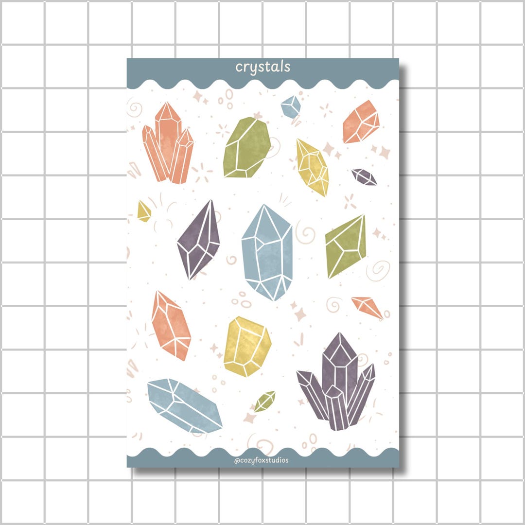 Crystals Sticker Sheet - Stickers for Journaling and Scrapbooking - Etsy