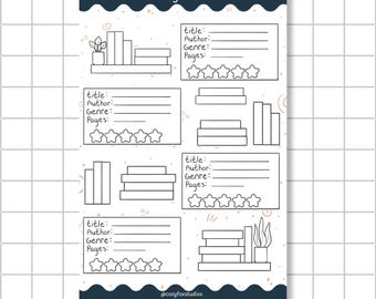 Reading Tracker - Stickers for Bullet Journaling, Planning