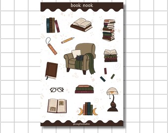 Book Nook Sticker Sheet - Journaling Stickers