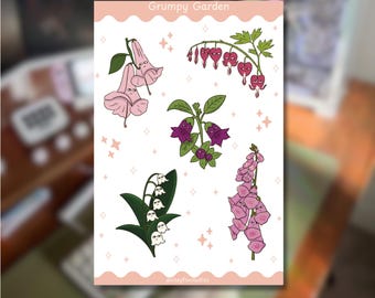 Grumpy Garden Sticker Sheet - Journaling Stickers