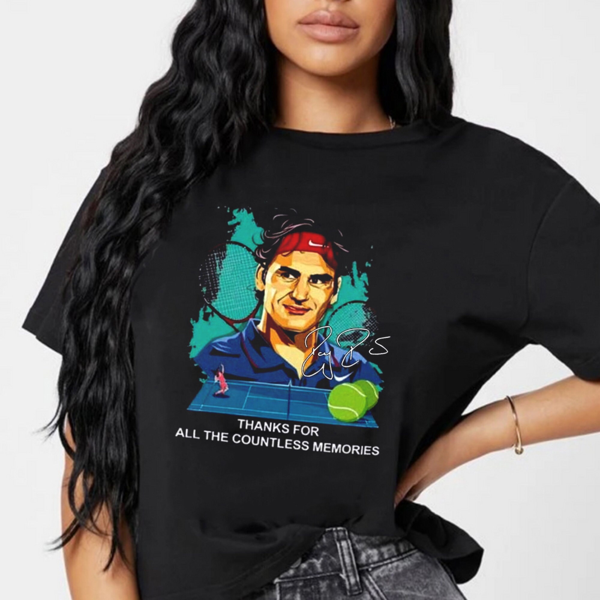 Discover Roger Federer Thanks For All The Countless Memories Shirt Retirement, Roger Federer Unisex Shirt, Roger Federer Vintage T-Shirt