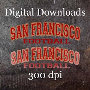 San Francisco Football PNGs | Red and Gold Game Day Digital Download | DIY Sports Shirt Design