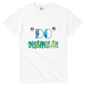 Sancho Education Colorful "DO DISSIMILAR™" Heavyweight Unisex Crewneck T-shirt | Gildan® 5000