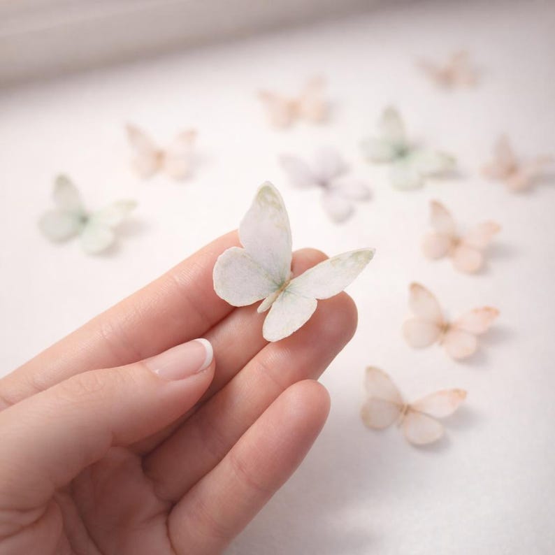 32 Pastel Butterfly Edible Cupcake/ Cookie/drink Toppers, Edible Wafer ...