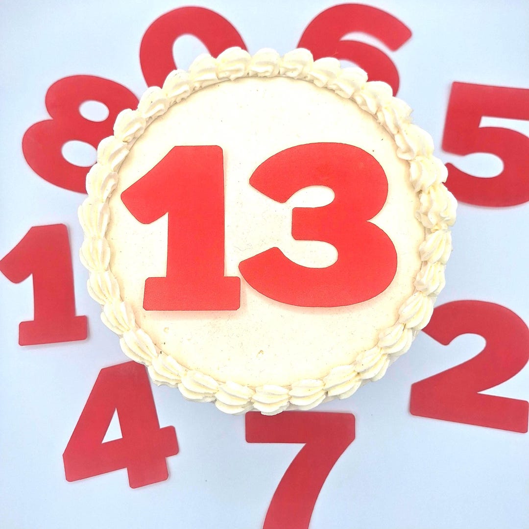 Large Number Cake Toppers – Pre-cut Edible Wafer Paper Numbers ...
