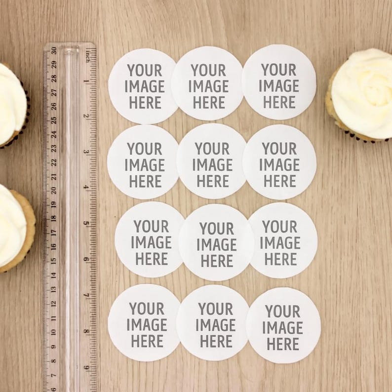 Personalized Photo Cupcake Toppers - Edible Wafer Circles - Etsy