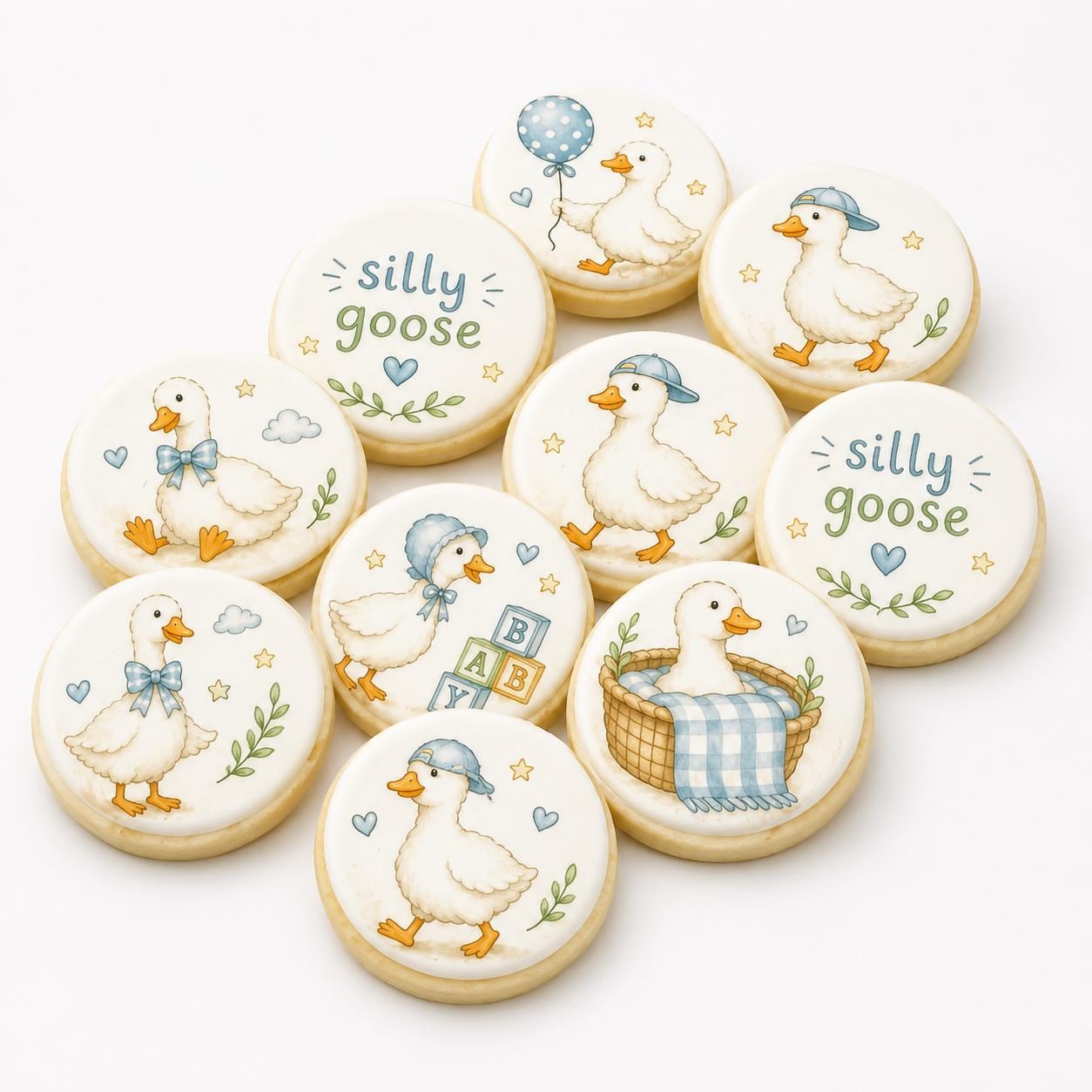 Silly Goose Decorated Sugar Cookies, Baby Shower Party Favors