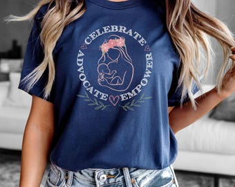 Camiseta de concientización sobre la lactancia materna, camiseta de apoyo a la consultora de lactancia, camiseta de enfermera de la UCIN, camiseta de la Semana Mundial de la Lactancia Materna.