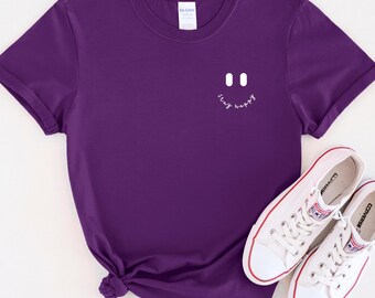 Maglietta morbida con faccina sorridente "Stai bene", maglietta con buone vibrazioni, maglietta con un sorriso carino, maglietta motivazionale positiva, regali minimalisti, regalo per lei