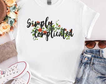 Camiseta floral suave y sencilla, camiseta con flores, camiseta con vibras positivas, camiseta inspiradora con la que te identificas, regalo para ella, regalo para mujer