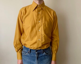 Mustard yellow button up shirt women's Clearance