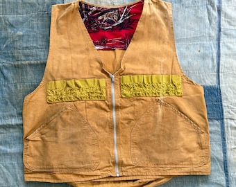 Vintage 1960s Hunting Vest Black Sheep Brand Size Medium Made in