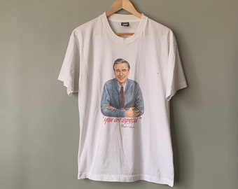 1990s Mr. Rogers "you are special" Tee / vintage 90's screen stars single stitch t-shirt large