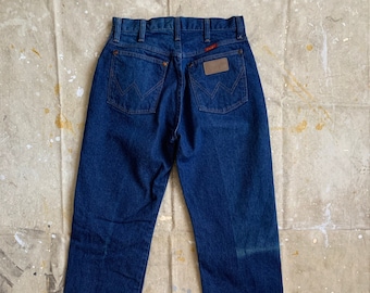 1980's Vintage Wrangler Jeans / NOS deadstock indigo blue denim pants made in USA waist 27" (#2)