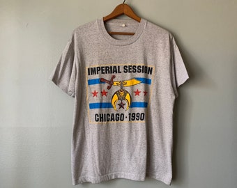 1990 Imperial Session Chicago Shriner Tee / vintage 90's 1990s heather grey freemason masonic graphic t shirt large