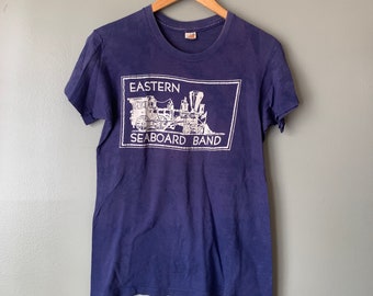Camiseta de la banda Eastern Seaboard de los años 70 / camiseta vintage Hanes de los años 70 con efecto desgastado y descolorido, talla pequeña