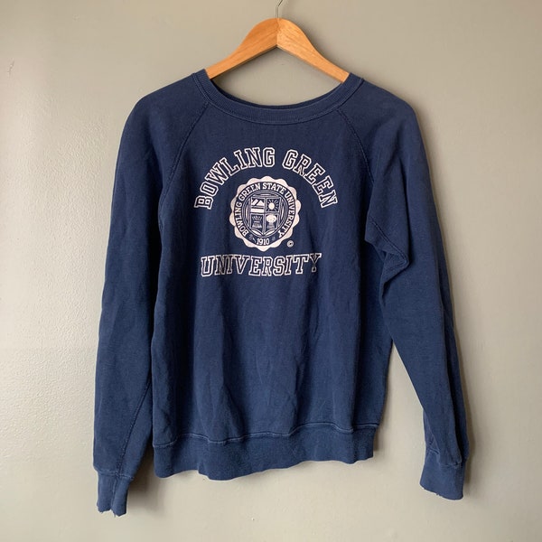 1970s Bowling Green University Sweatshirt / vintage 70’s Velva Sheen Ohio BGSU crewneck pullover sweater men’s S women’s M