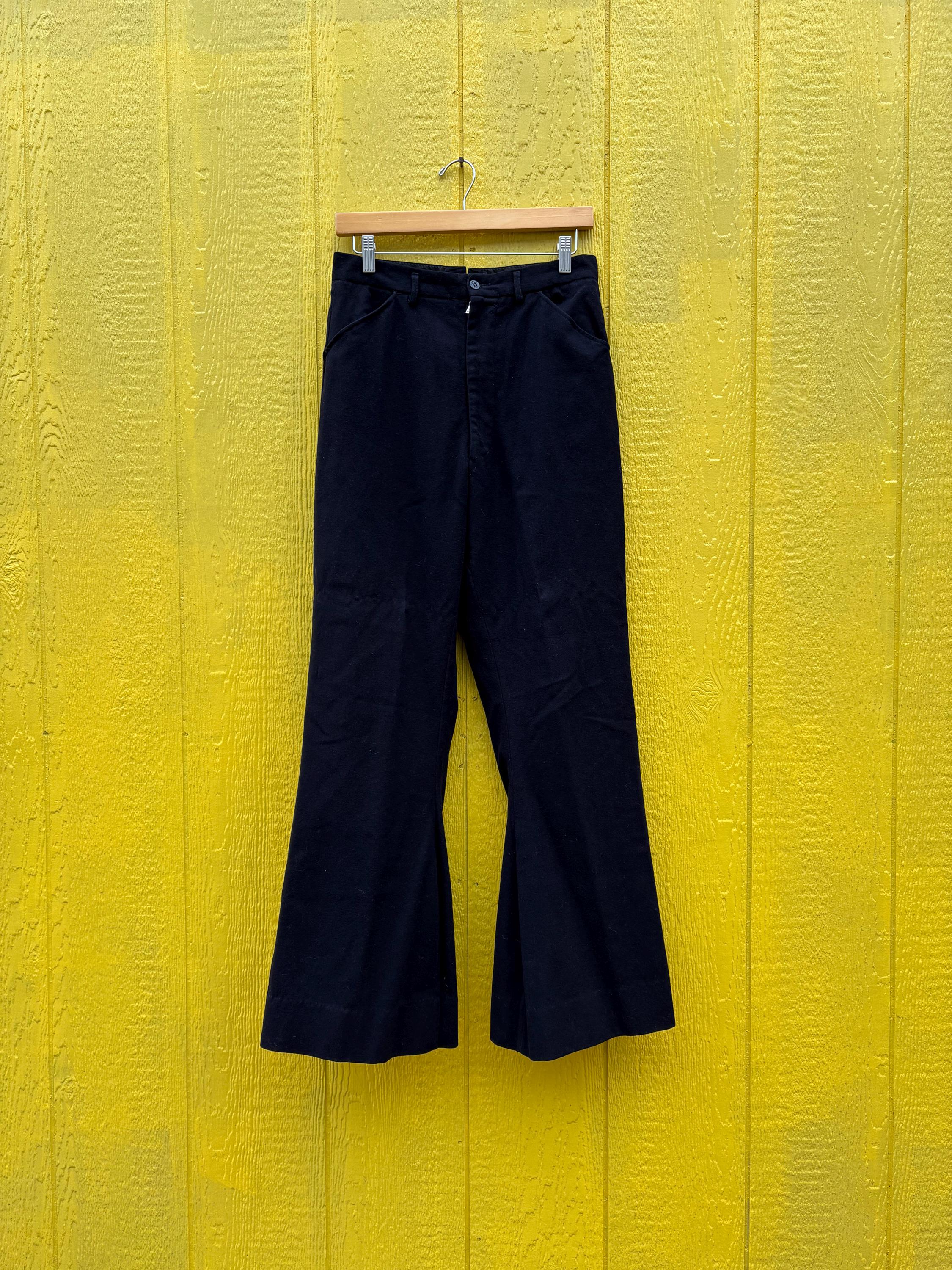 Vintage WWII Navy Blue Wool USN Bell Bottom Pants Waist 28
