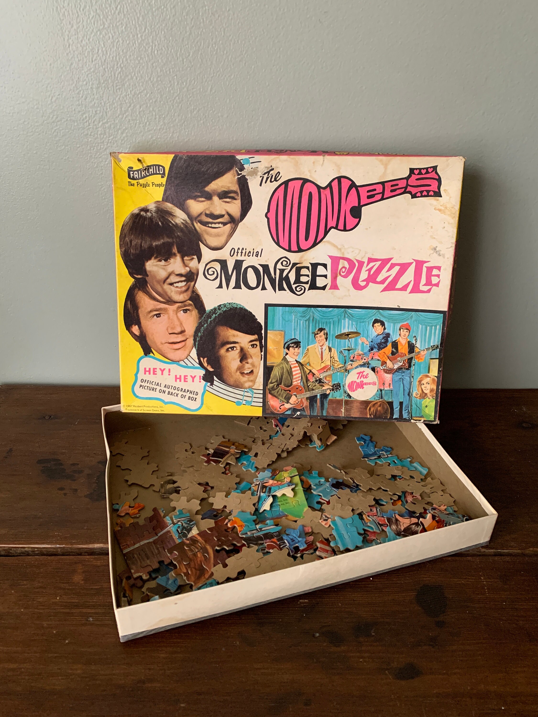 ザ・モンキーズ　ハンカチ　1960年代 アメリカ　ロック 1960's the Monkees Puzzle 17”x11” / Vintage 60's Fairchild Jigsaw