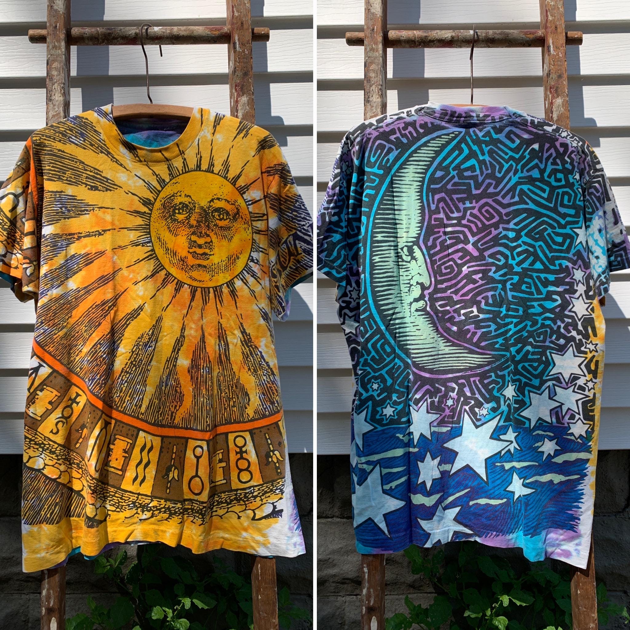 1992 Liquid Blue Sun and Moon All Over Print Tee / Vintage 90