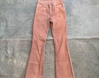 Vintage 1970s-1980s Levi’s Tan Corduroy Flared Pants - Waist 28” / 70’s 80’s beige flare pants Levis made in USA white tab 28x32