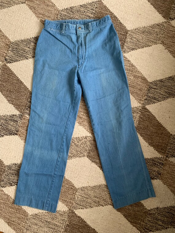 1970s Pizzazz Straight Leg Blue Jeans / Vintage D… - image 3