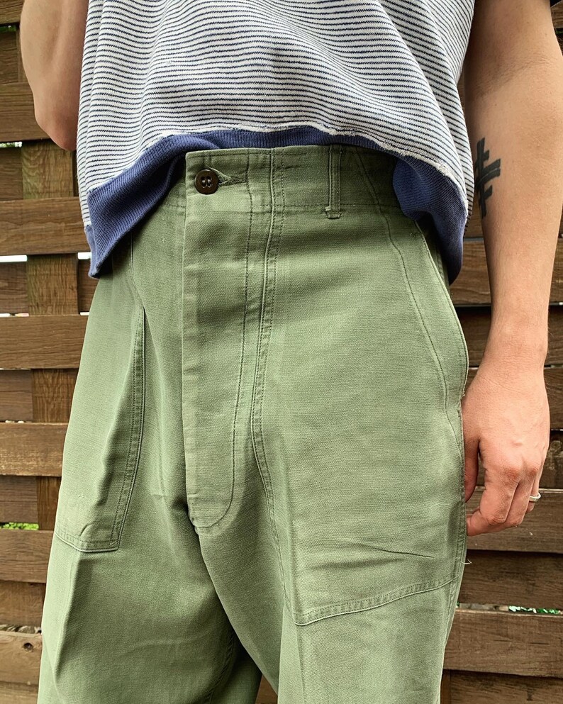 1947 post WWII Olive Green US Army Fatigues / vintage military Etsy