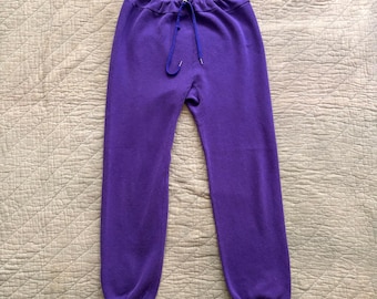 Vintage 1980s Purple Sweatpants with Gusset - Large / 80’s gusseted joggers Challenger made in USA