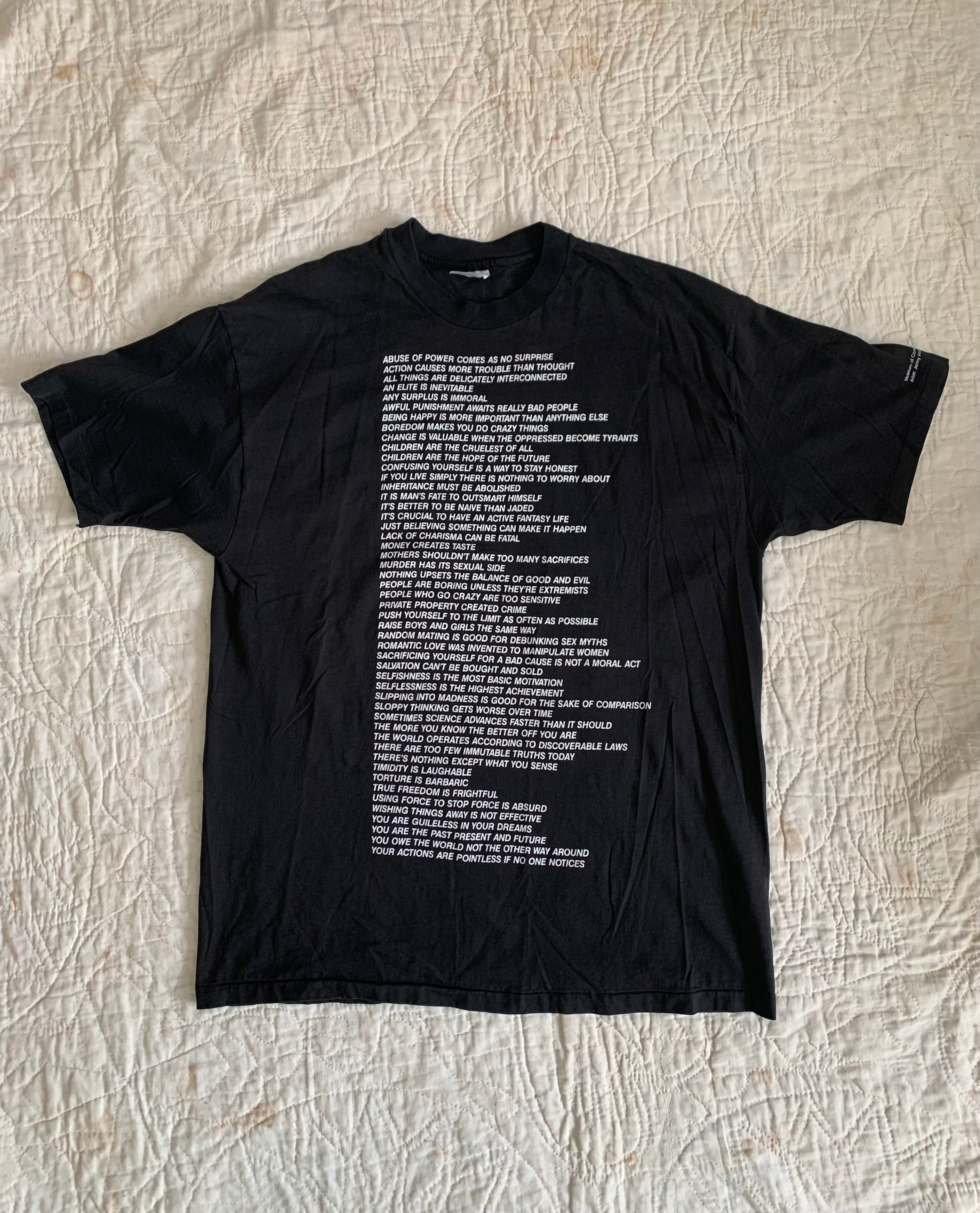 Rare 1990s Jenny Holzer Truisms Tee / Vintage 90s T Shirt Etsy