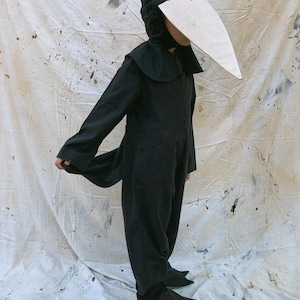 Antique 1930s Black Crow or Coot Kids Costume / vintage 30’s handmade Halloween penguin bird youth size 7-8