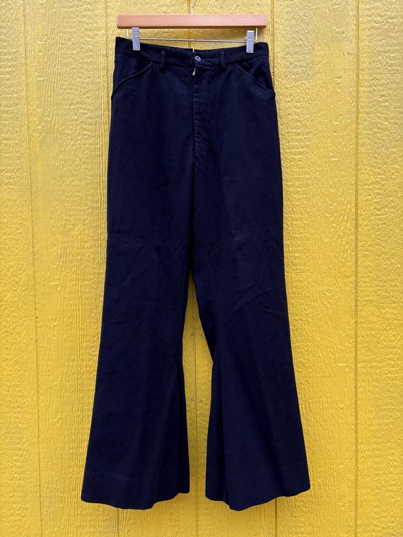 Vintage WWII Navy Blue Wool USN Bell Bottom Pants Waist 28 Vintage WWII Navy Blue Wool USN Bell Bottom Pants Waist 28