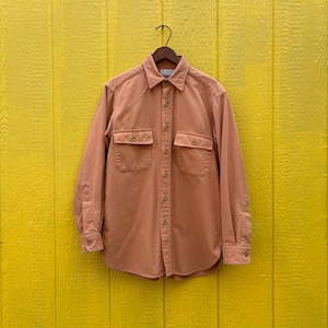 Vintage L.L. Bean Chamois Cloth Button Up / salmon peach long sleeve button down shirt ll bean made in USA large