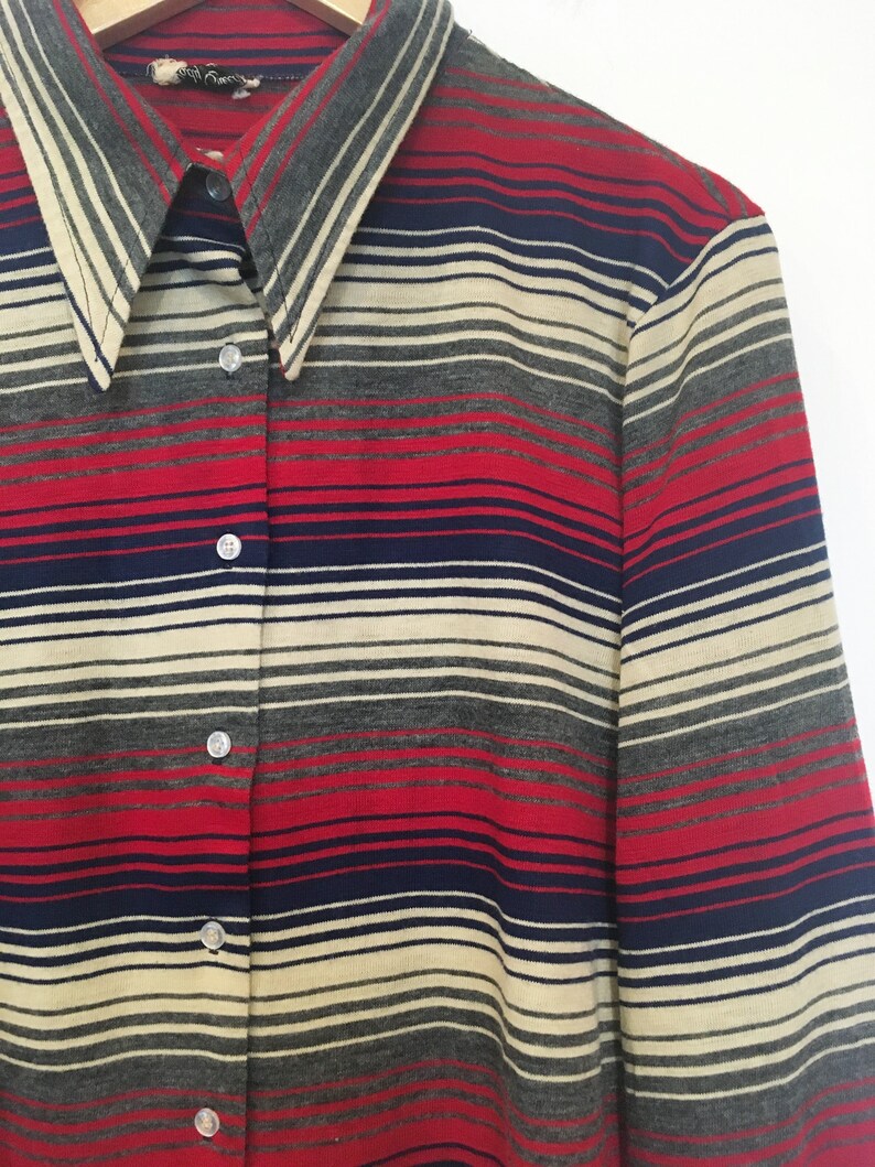 60s Striped Groovy Blouse