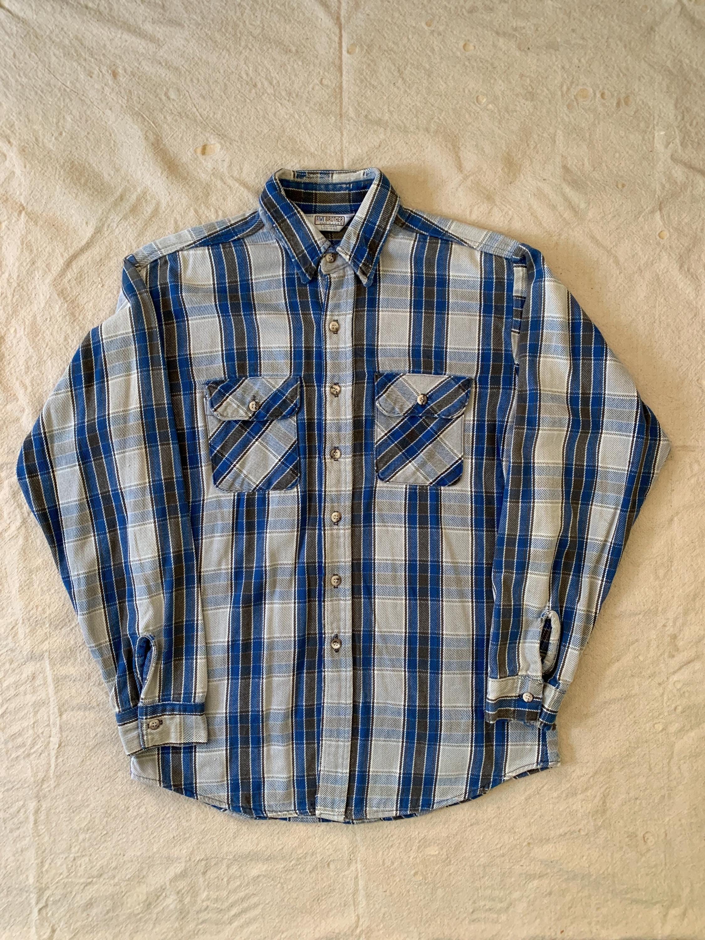 1990s Plaid Flannel Button up Shirt / Vintage 90's Worn in Grunge