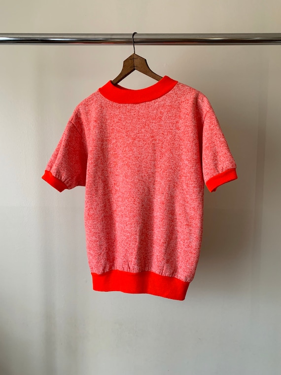 1960s Heather Red Short Sleeve Crewneck Sweatshirt