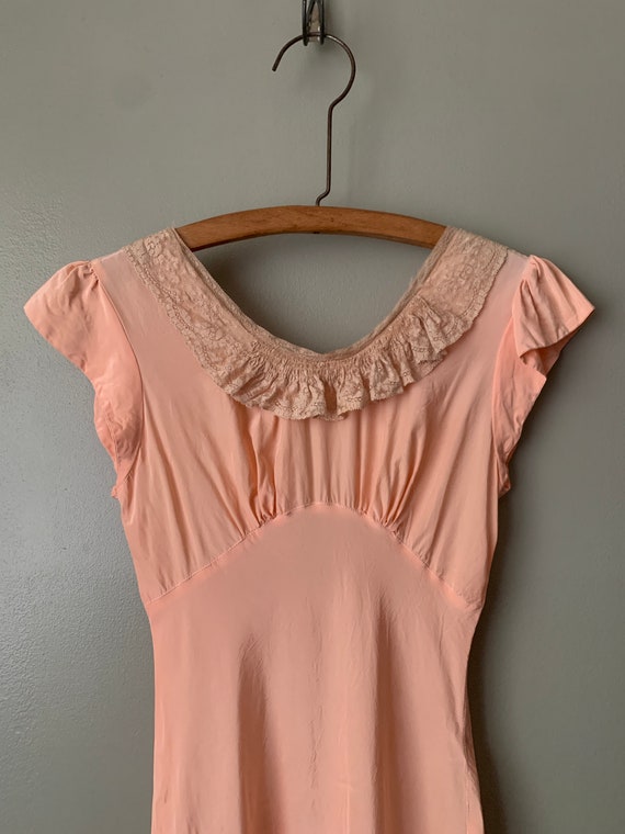 1940s Pandora Peach Silk Nightgown / vintage anti… - image 6