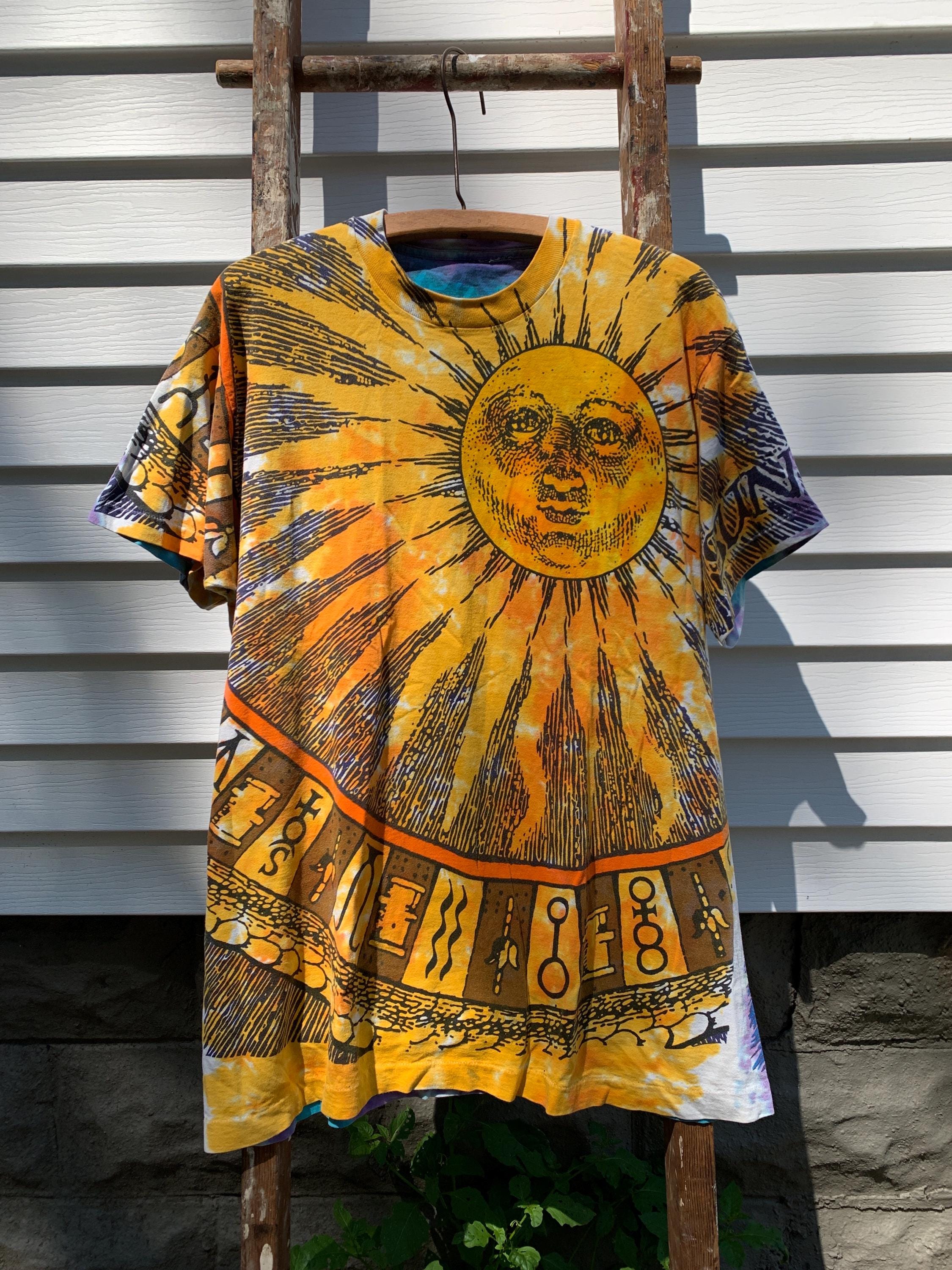 1992 Liquid Blue Sun and Moon All Over Print Tee / Vintage 90