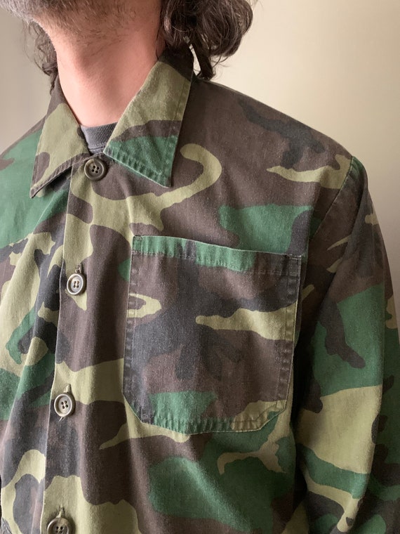 1980s Camo Chore Jacket / Vintage Lightweight Ratt