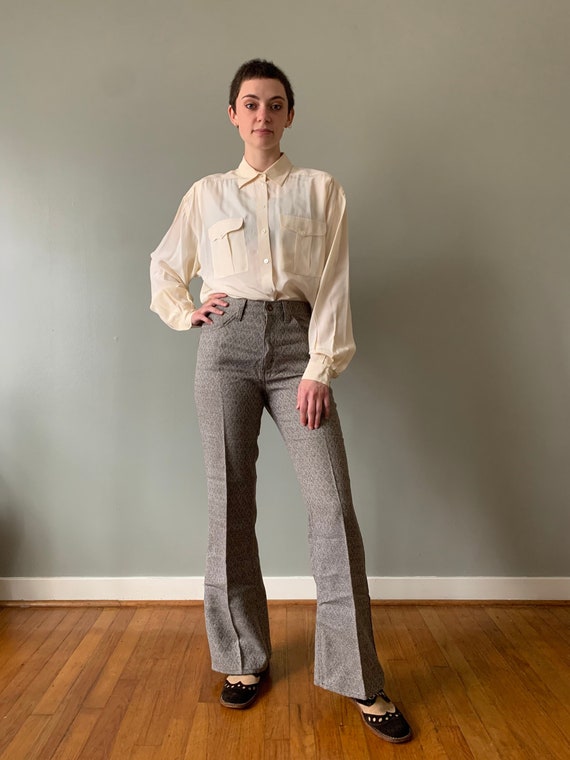 Late 60s Big E Levis for Gals Textured Flare Pants / Vintage 1960s