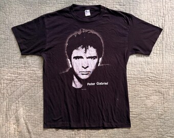 Vintage 1986 Peter Gabriel Tee - Medium / 80’s 1980s black t shirt single stitch album concert