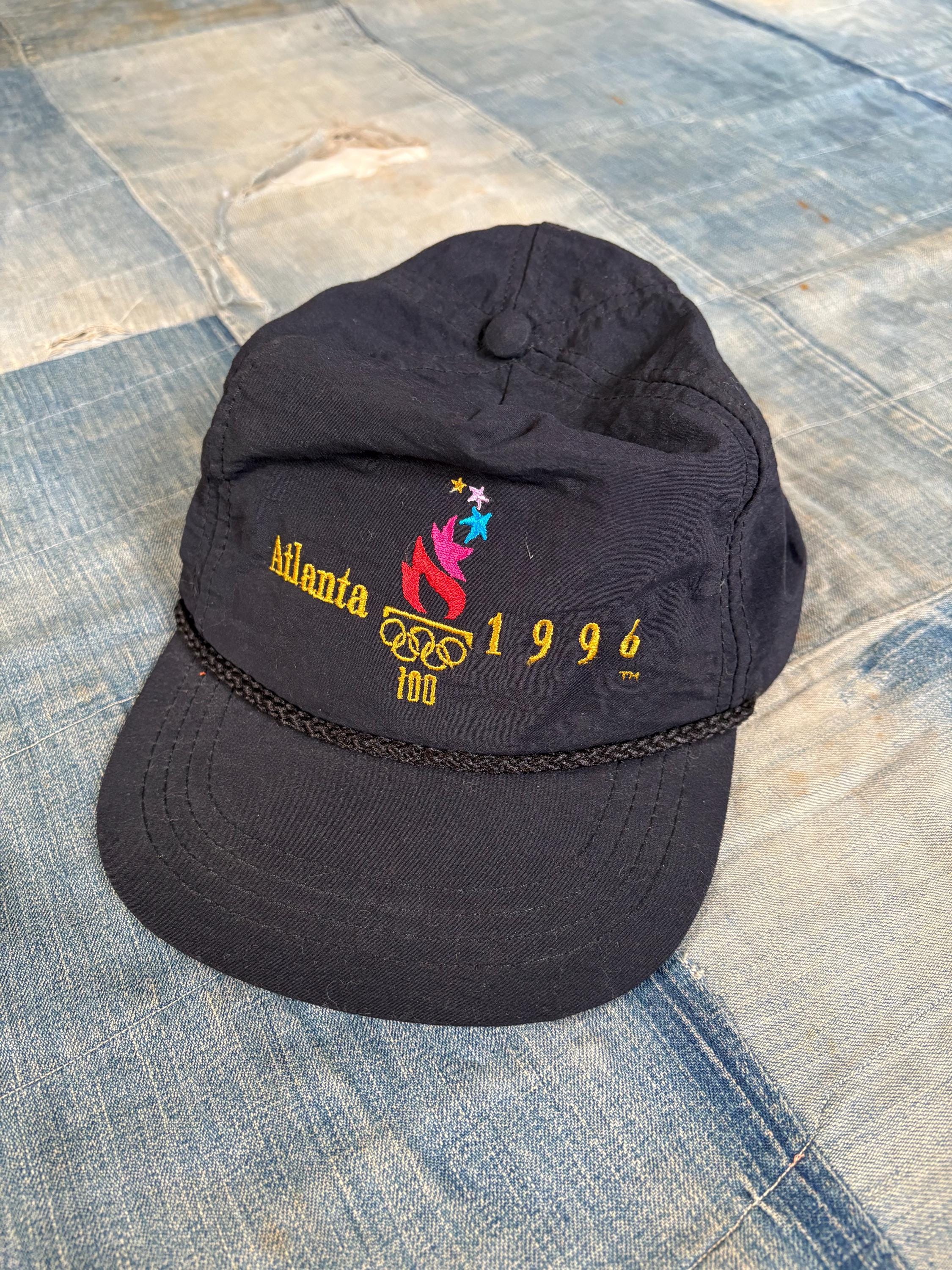 Casquette Visière Atlanta 1996 - Tissu éponge Blanc, Vintage USA