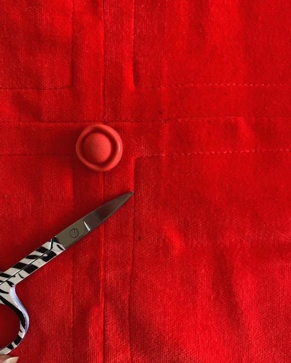 1950s Handmade Red Velvet Babydoll Dress / vintage 50… Gem