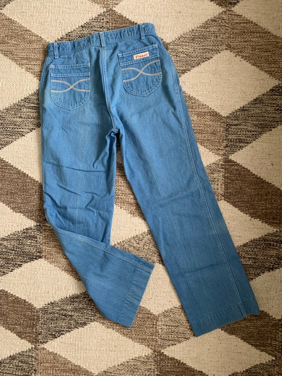 1970s Pizzazz Straight Leg Blue Jeans / Vintage D… - image 1