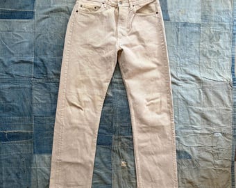 Vintage 80s 90s Levis 501 White Button Fly Jeans | Made in USA