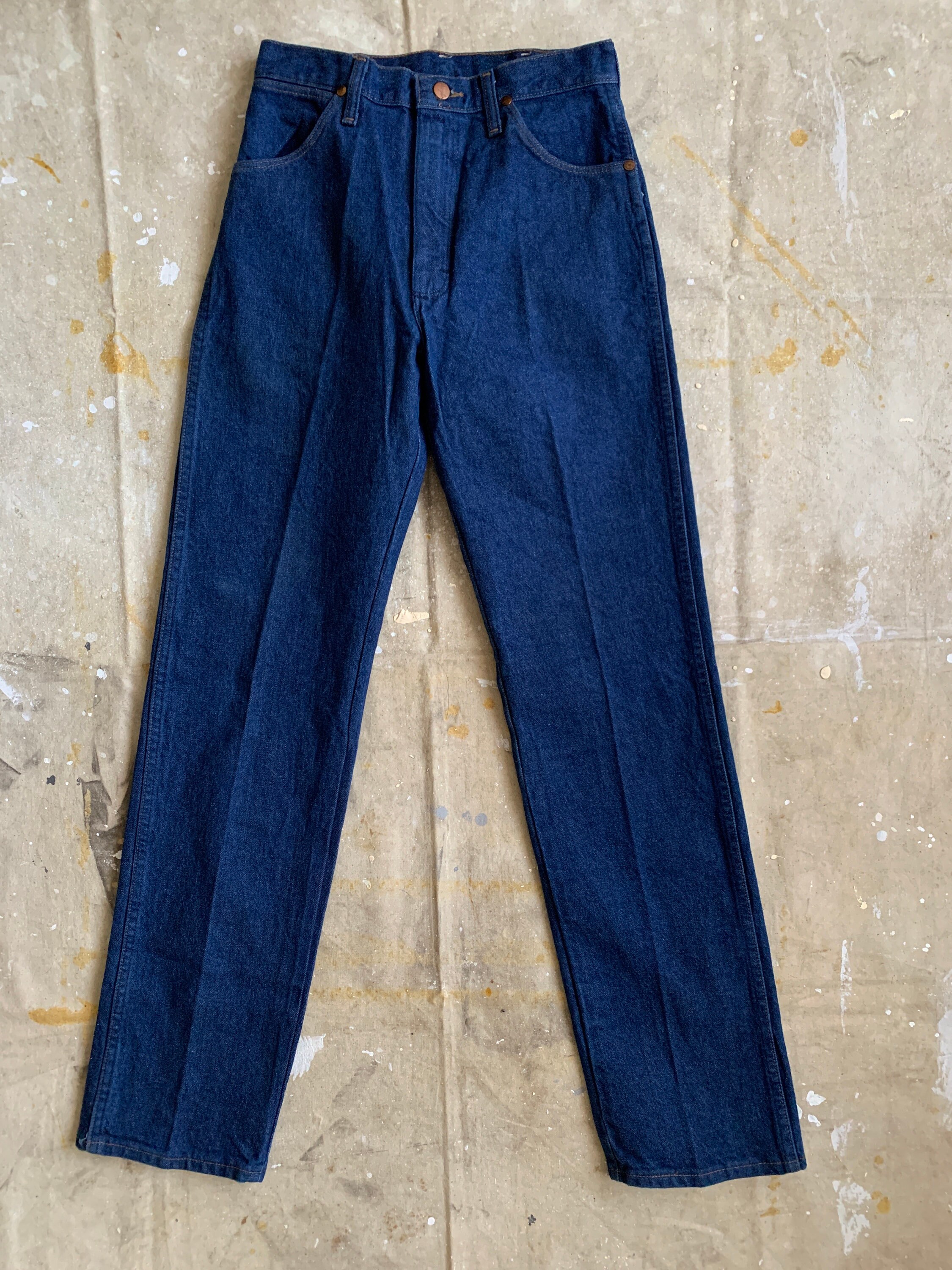 1980's Vintage Wrangler Jeans / NOS Deadstock Indigo Blue Denim