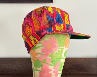 Vintage 1970s Kromer Cap / 70’s colorful pattern 6 panel hat size 7 3/8 - 59