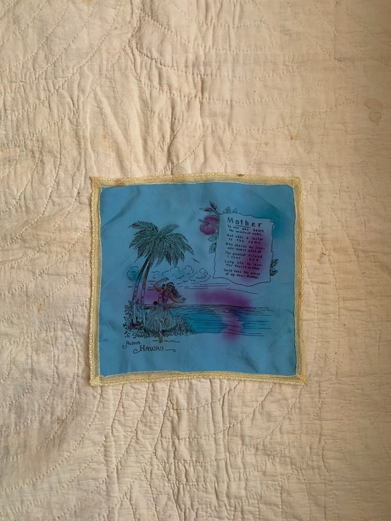 Vintage 1940’s Mother Poem Hawaii Handkerchief / 4
