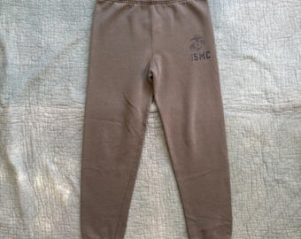 Vintage USMC Olive Green Sweatpants / marine corps military joggers stamped logo